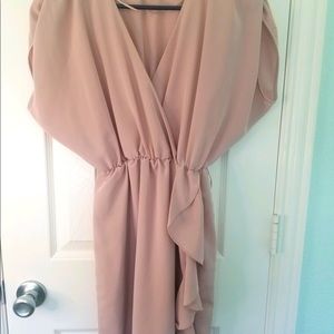 Blush ruffled bottom dress